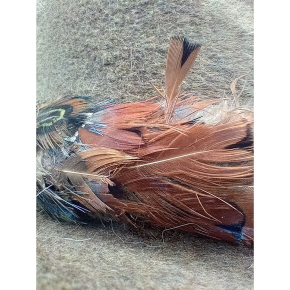 Hat Bowler Kevin McAndrew Brown Union Tag Size 7.5 Roderick St. Johns Feathers - Picture 6 of 16